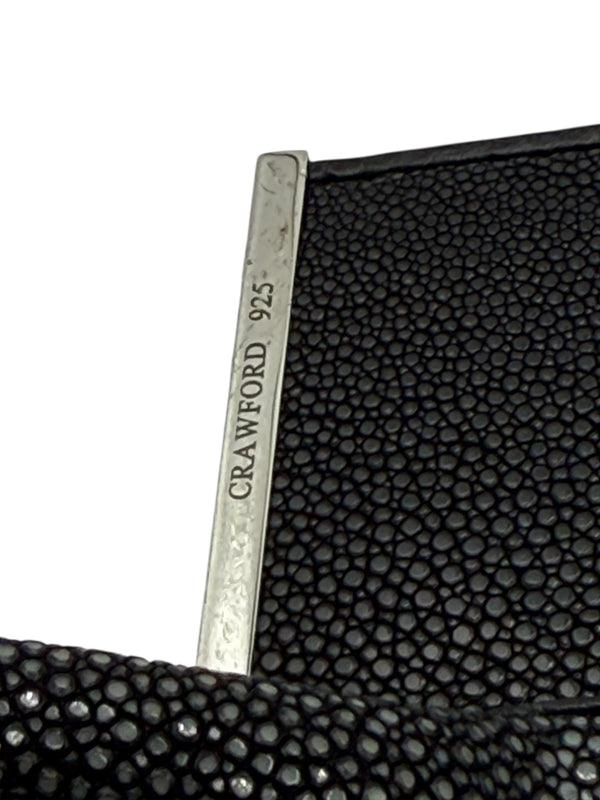 Crawford Black Shagreen/Stingray Top Handle Bag w/ 925 Silver Hardware