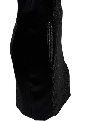 Pamella Roland Black Textured Sequin Skirt - Large