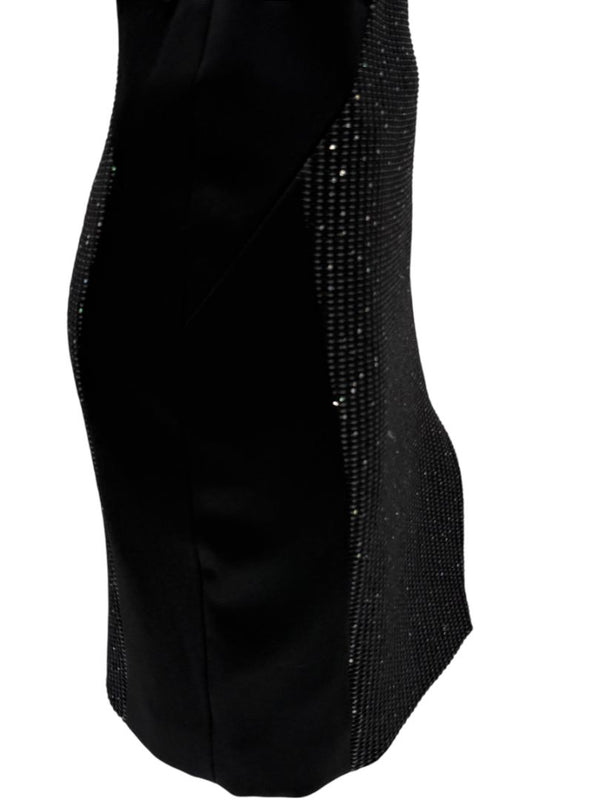 Pamella Roland Black Textured Sequin Skirt - Large