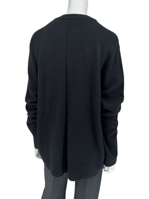 The Row Black Wool-Cashmere Crewneck Sweater – Size M