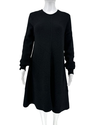 Proenza Schouler Black Wool & Cashmere Ribbed Knit Dress – Size S