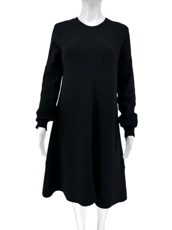 Proenza Schouler Black Wool & Cashmere Ribbed Knit Dress – Size S