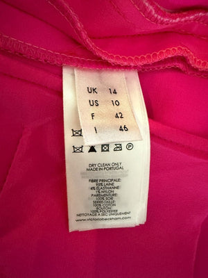 Victoria Victoria Beckham Fuchsia Wool-Blend Tailored Trousers – Size US 10