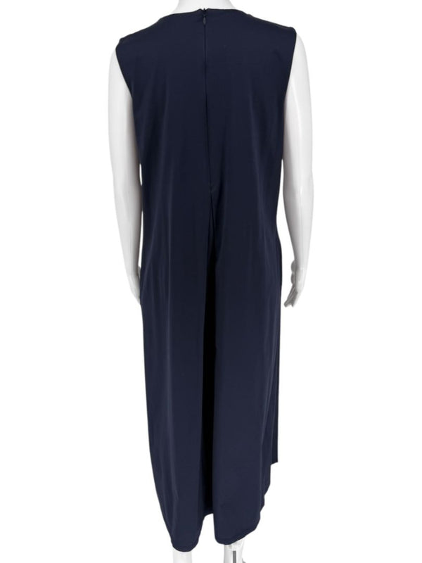 Weekend Max Mara Navy Jersey Pleated Midi Dress – Size L