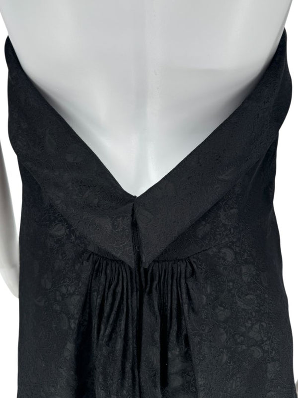 Pamella Roland Black Jacquard Strapless Dress – Large