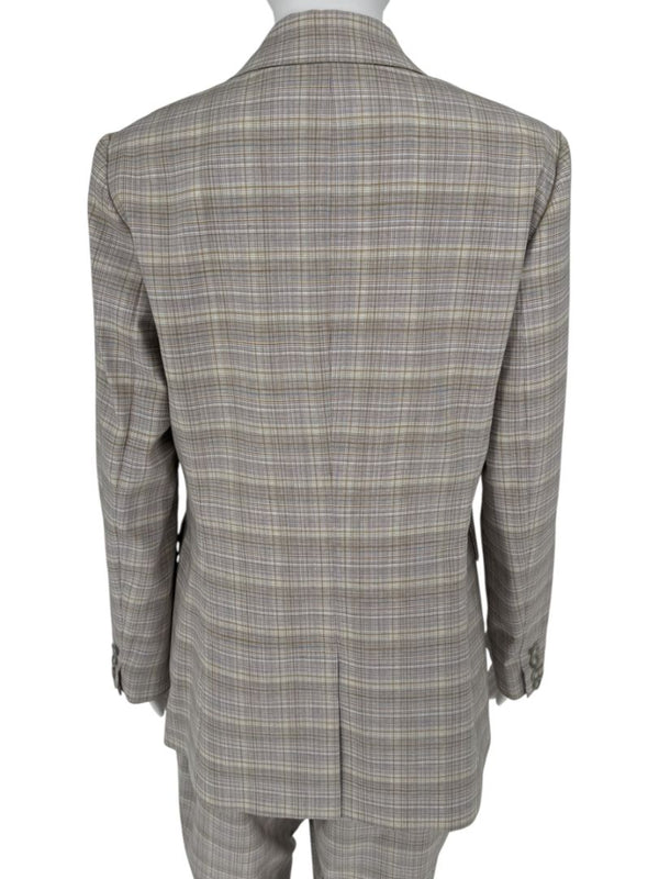Gabriele Hearst Plaid Wool Blend Pantsuit – Size 46