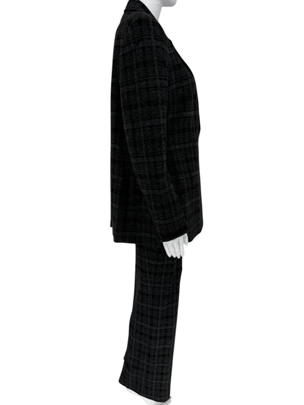A-K-R-I-S Punto Charcoal Glen Plaid Blazer & Pants Set – Size 10