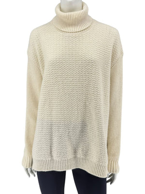 Marni Cream Textured Wool Turtleneck Sweater – Size IT 42