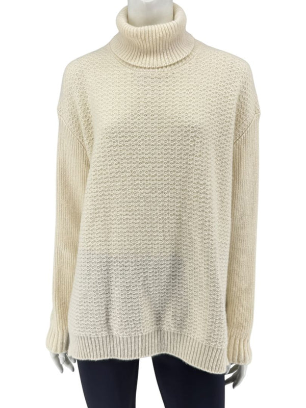 Marni Cream Textured Wool Turtleneck Sweater – Size IT 42