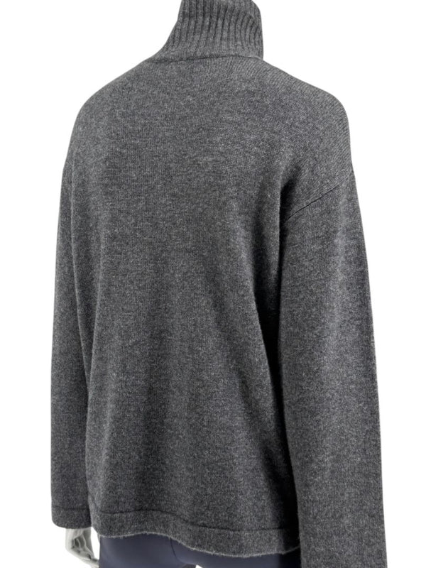 S MaxMara Charcoal Wool-Cashmere Turtleneck Sweater – Size S