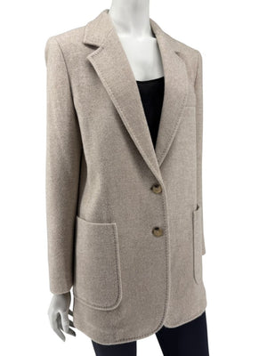 Max Mara Bronze-Gold Wool-Blend Blazer – Size IT 44