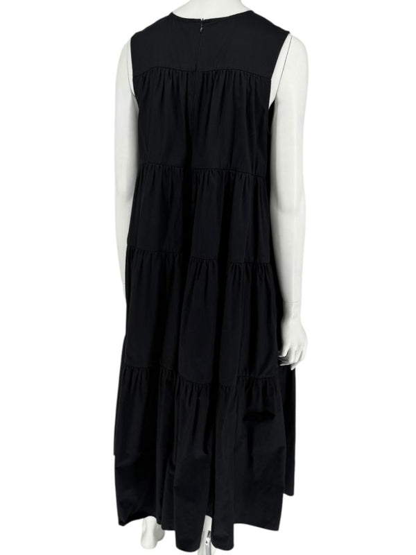 CO Essentials Black Tiered Sleeveless Midi Dress – Size M