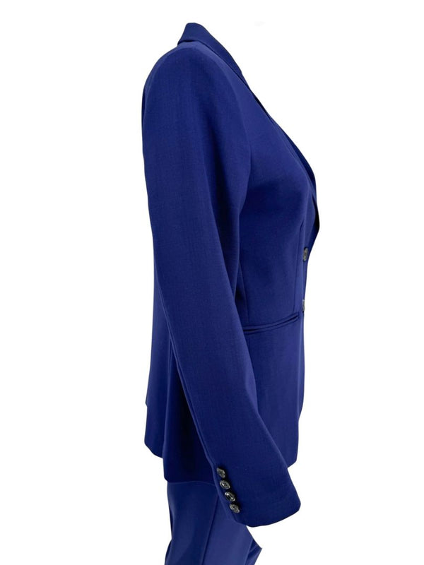 Max Mara Blue Virgin Wool Blend Pant Suit – Size US 12