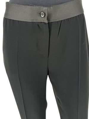 Max Mara Black Tailored Pants with Contrast Waistband – Size 14 (US)