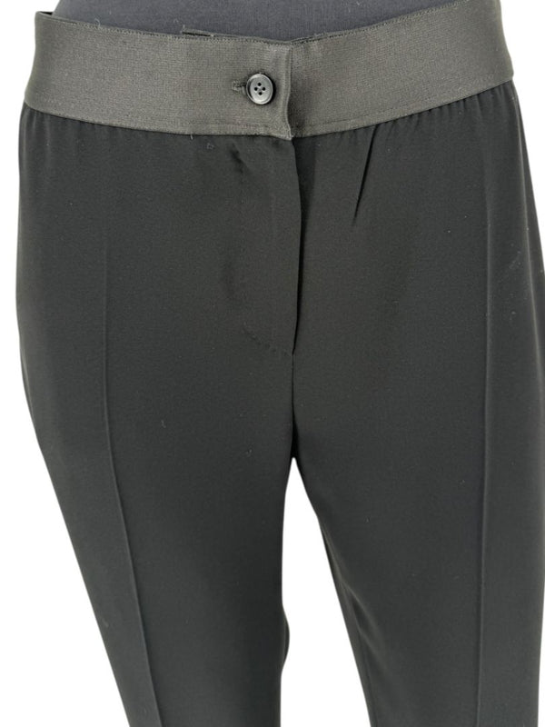 Max Mara Black Tailored Pants with Contrast Waistband – Size 14 (US)