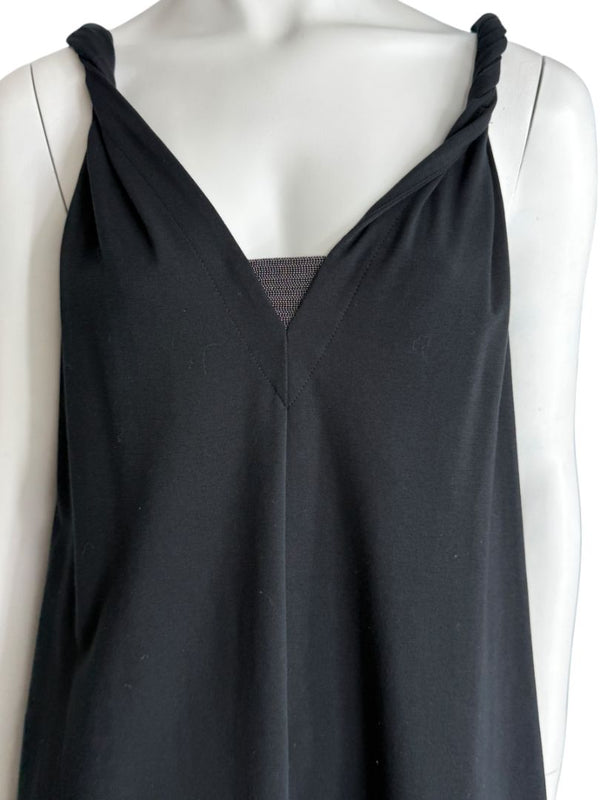 Brunello Cucinelli Black Twisted Strap Maxi Dress with Monili Detail – Size M