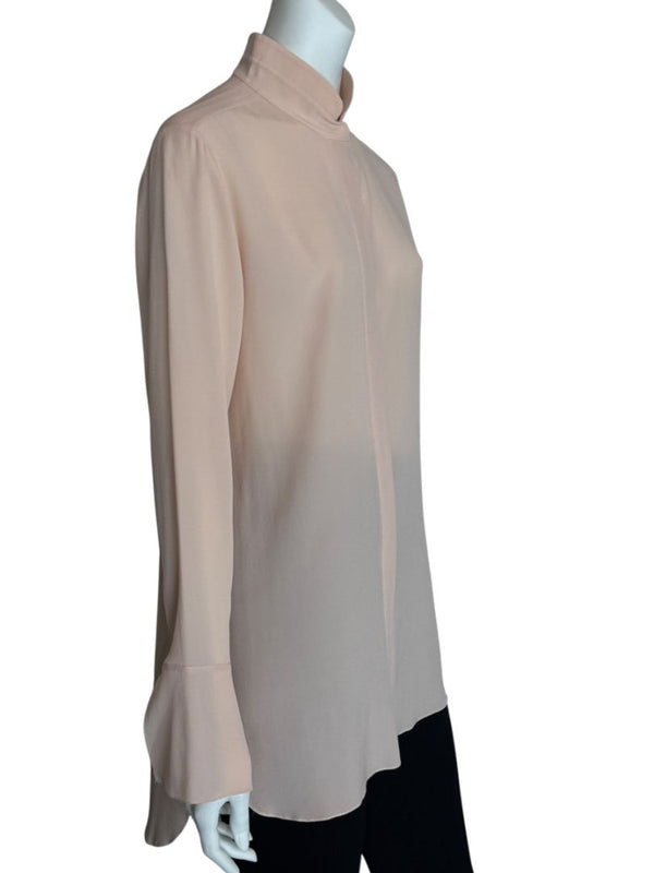 Chloé Soft Pink Silk High Neck Blouse – FR 40 (US 8)