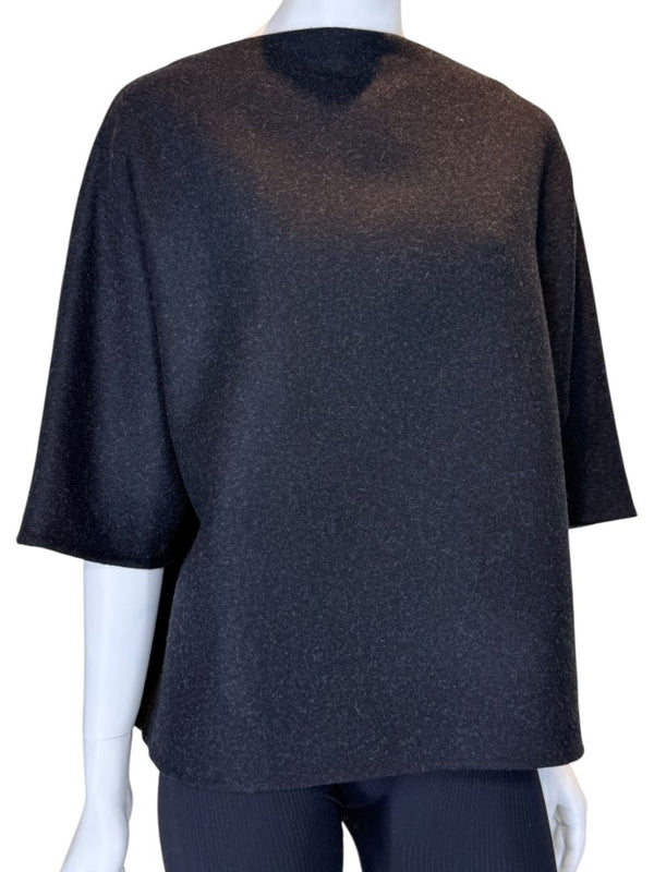 The Row Black Mélange Wool-Blend Top – Size Small