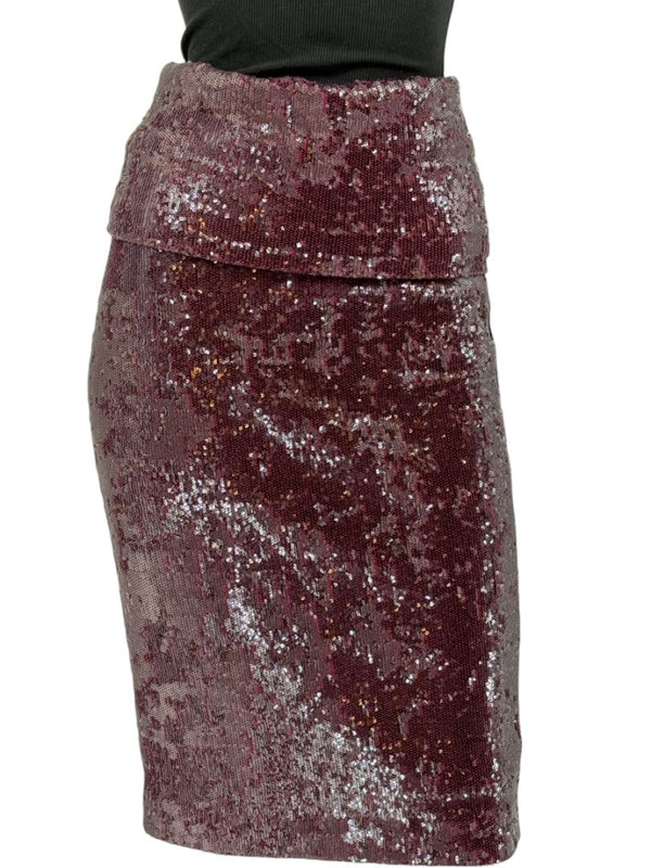 Donna Karan Modern Icons Claret Sequin Pencil Skirt – Size M