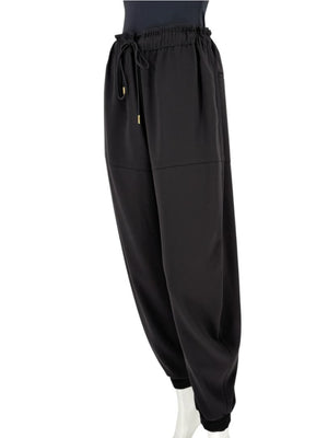 Chloé Black Relaxed Jogger Pants with Drawstring Waist - Size IT 42 / US 6