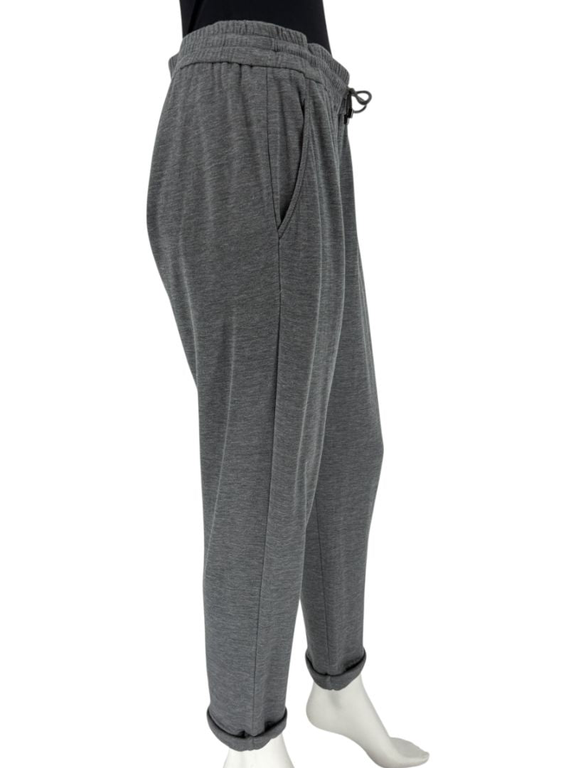 Brunello Cucinelli Grey Cotton-Silk Blend Knit Jogger Pants - Size L