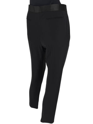 Celine Black Viscose Blend Tuxedo Pants with Satin Waistband – Size FR 40 / US 8