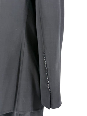 Akris Black Wool Blend Blazer with Sequin Trim - Size US 8