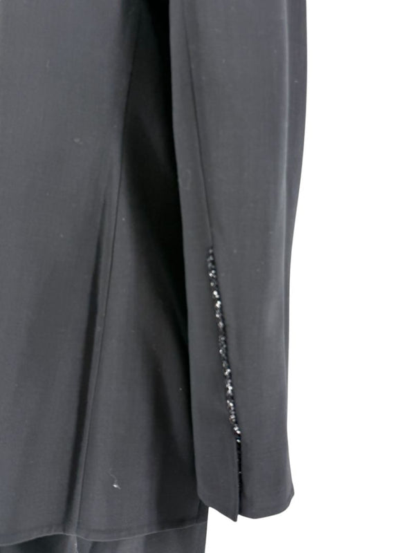 Akris Black Wool Blend Blazer with Sequin Trim - Size US 8