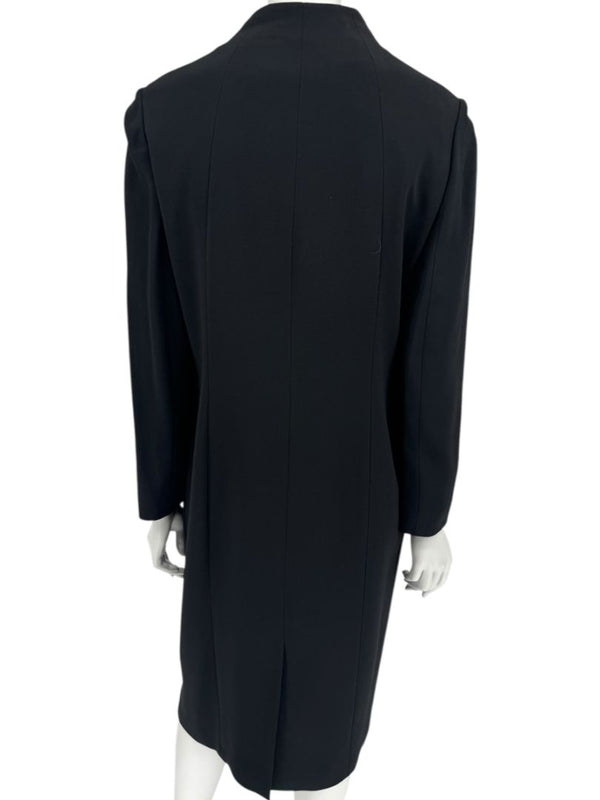 Pamella Roland Black Asymmetric Button-Front Dress - Large