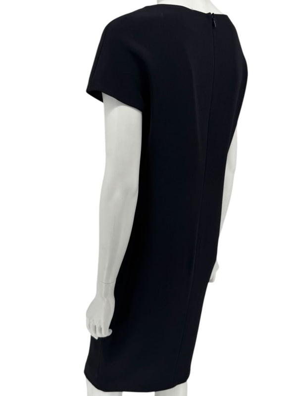 Pamella Roland Black Sequin Embellished Short Sleeve Cocktail Dress – Large