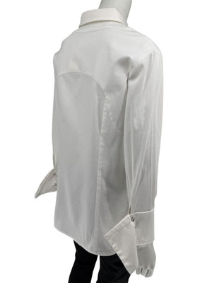 Pamella Roland White Button-Front Shirt – Large