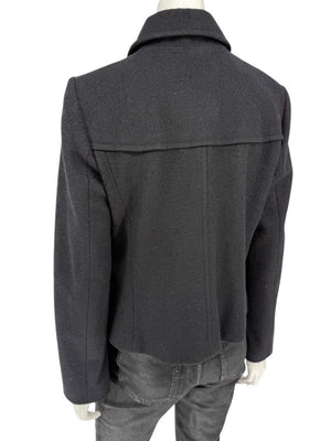 Lida Baday Black Wool Cropped Peacoat – Size 12