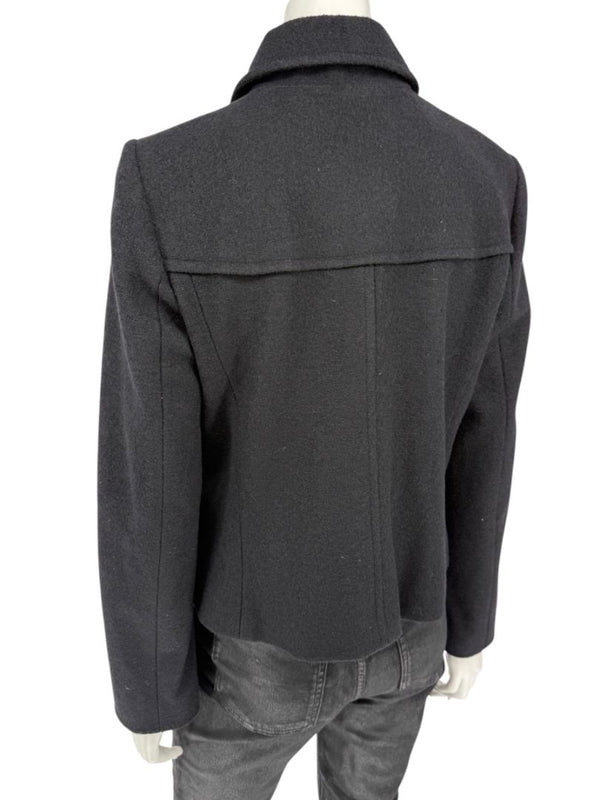 Lida Baday Black Wool Cropped Peacoat – Size 12