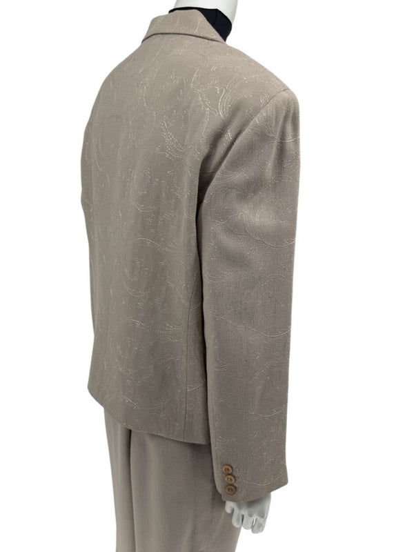 Oscar by Oscar de la Renta Taupe Embroidered Pantsuit – Size 14