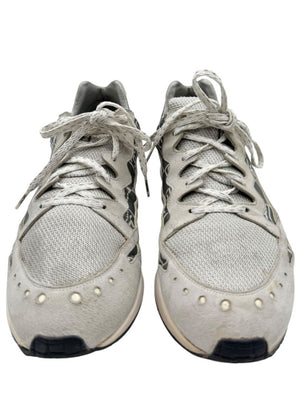 Chanel Grey & White Nylon Suede Low-Top Sneakers – Size 40