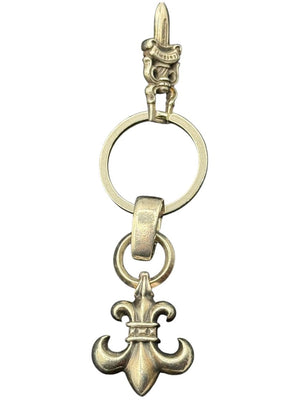 Chrome Hearts Fleur de Lis & #5 Dagger Key Ring – Sterling Silver