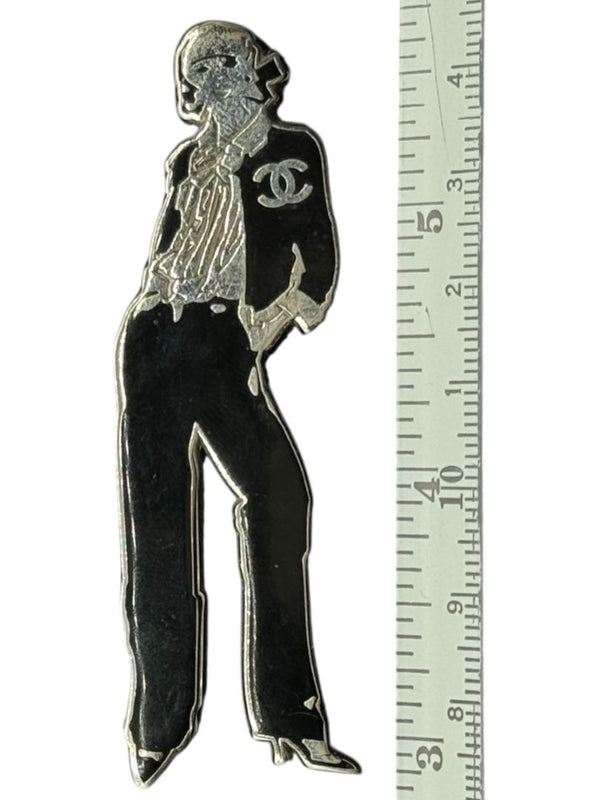 Chanel Black & Silver Silhouette Brooch – Spring 2003