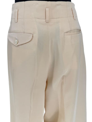 Comme des Garçons Beige Silk-Wool Wide-Leg Trousers – Size L