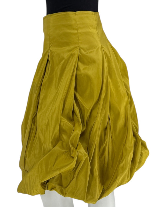Pauw Amsterdam Chartreuse Silk Sculptural Skirt – Size 3