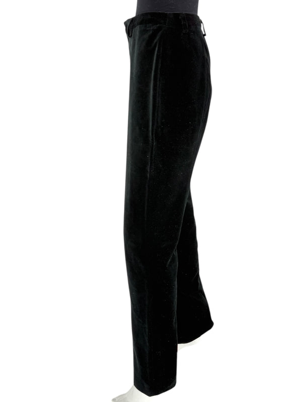 Linda Allard for Ellen Tracy Black Velvet Straight-Leg Trousers – Size 12