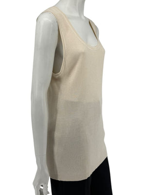 Magaschoni Ribbed Tank & Mesh Leopard Cardigan Twin Set – Size XL