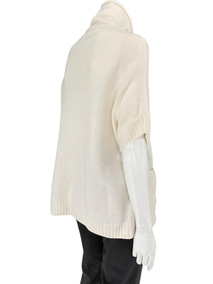 Loro Piana Ivory Cashmere & Silk Cowl-Neck Sweater – Size 44