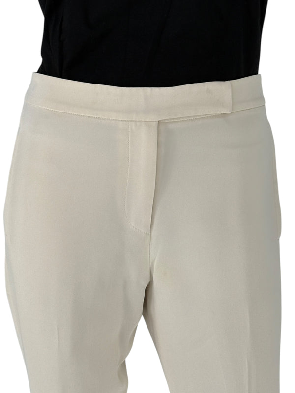 Pamella Roland Ivory Silk Tailored Pants – Fits Like XL
