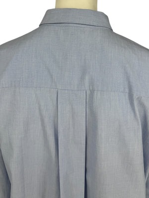 Brunello Cucinelli Light Blue Cotton Button-Front Shirt with Monili Trim – Size XL