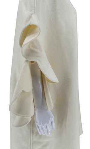 Valentino Ruffled brushed wool and cashmere-blend felt cape - Size 44