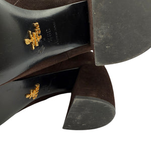 Prada Brown Suede Booties - Size 39.5