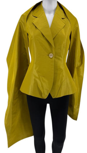 Pauw Amsterdam 2-Piece Silk Peplum Vest & Convertible Wrap – Size 36