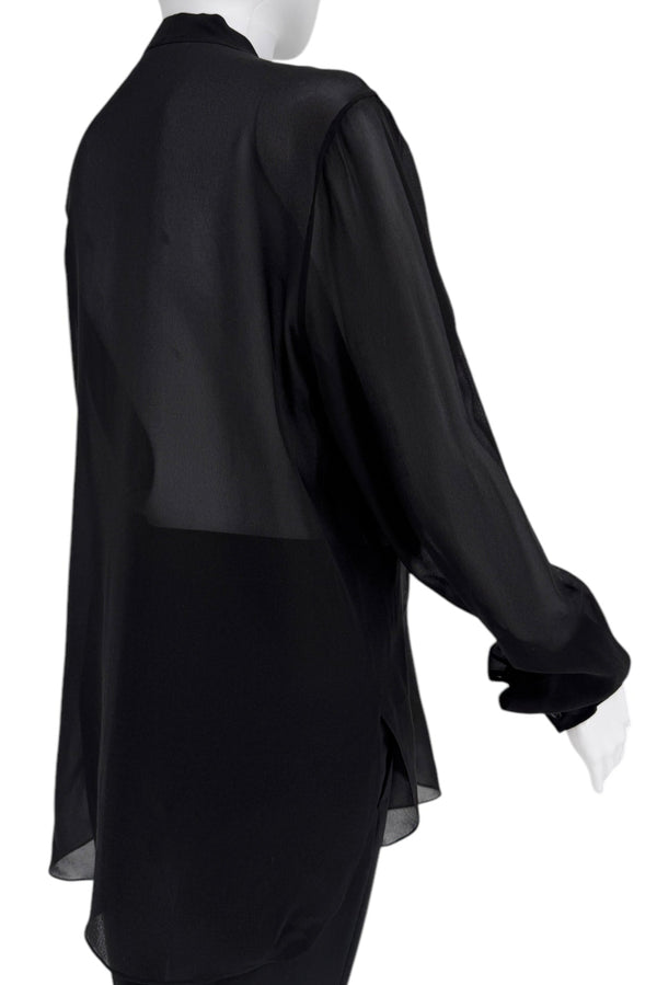 Christian Dior Silk Ascot Bow Blouse - Size 42