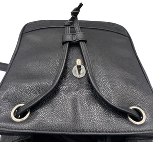 Chanel 1996-1997 Black Caviar Triple CC Backpack - Silver Hardware *RARE*