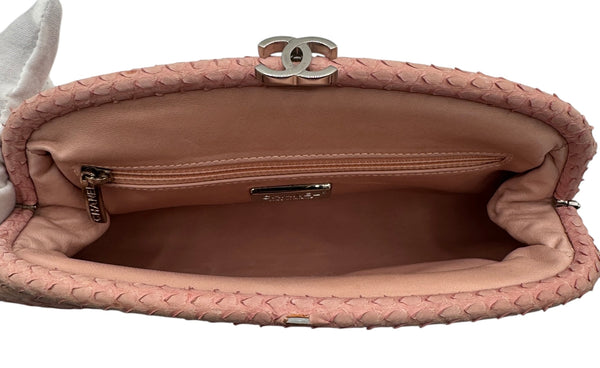 Chanel Python Timeless Clutch Pink